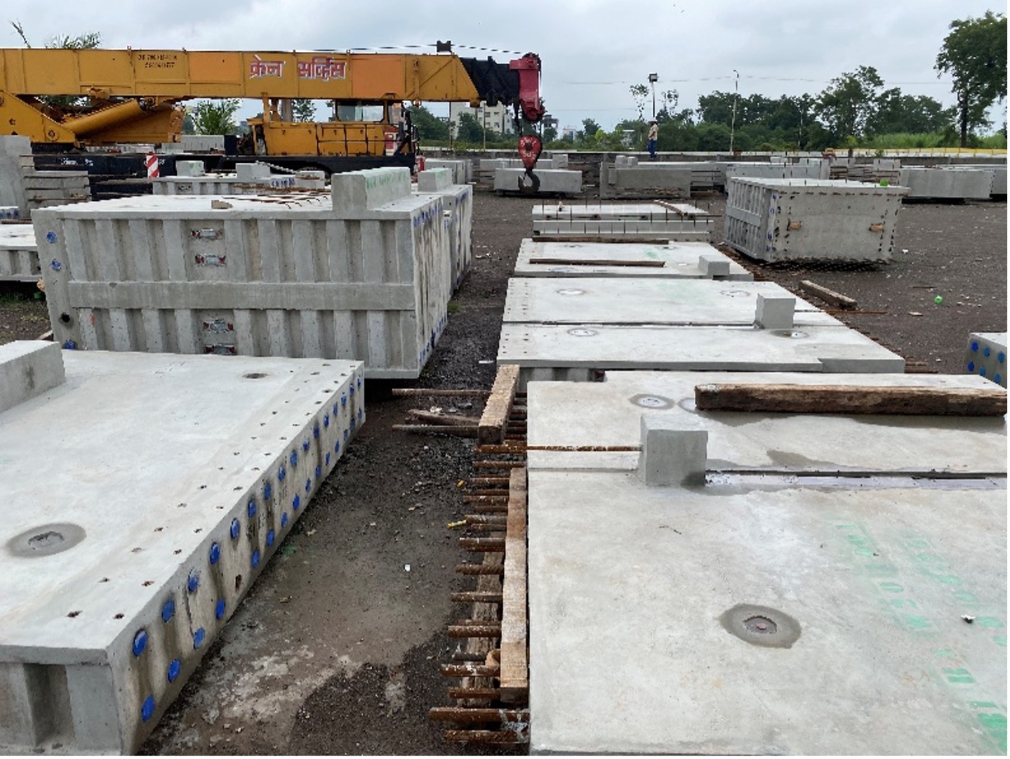 Precast elemets in stockyard